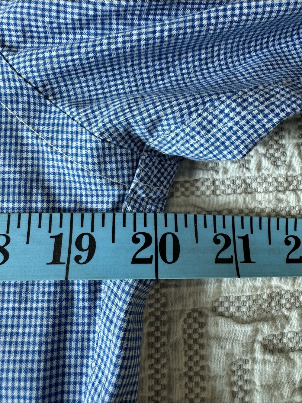 Lauren Ralph Lauren Slim Fit Blue White Gingham Shirt Size 15 34/35 (M/L) Chic - Picture 5 of 7